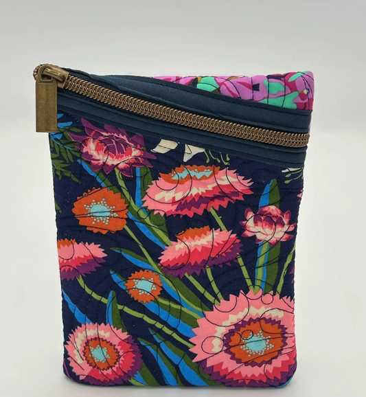 Quilted Sleeve Coral Flowers 7" H x 5" W