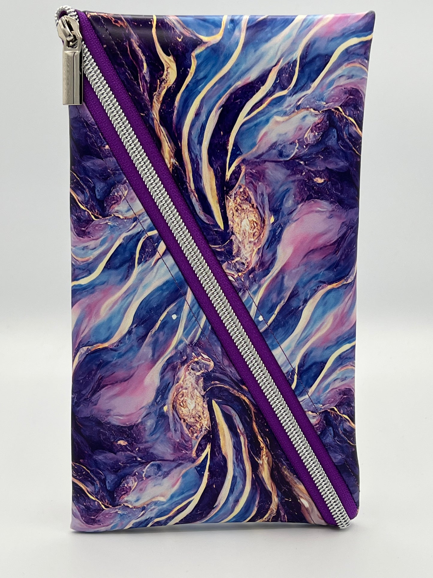 Diagonal Zip Pouch Swirl Large
