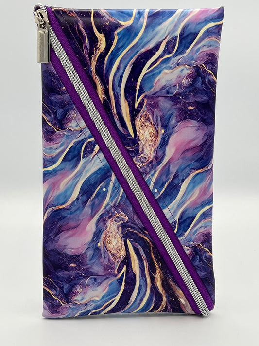 Diagonal Zip Pouch Swirl Large