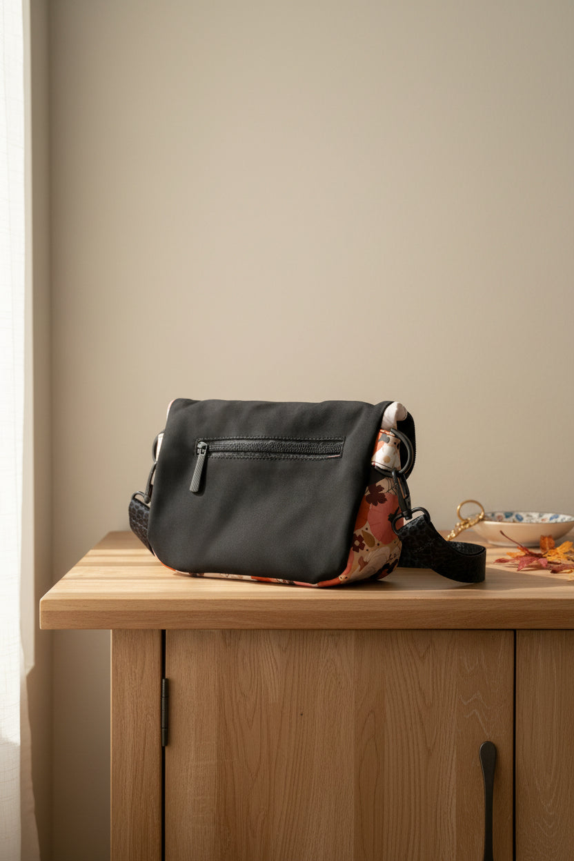 Autumn Pumpkin Crossbody — Festive Print, Faux Suede Base, Compact & Fall‑Ready