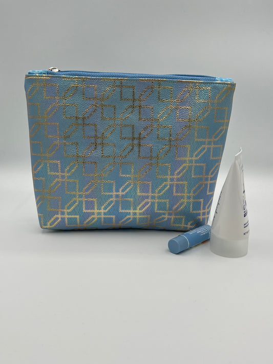 Zipper Case Blue Geometric Medium