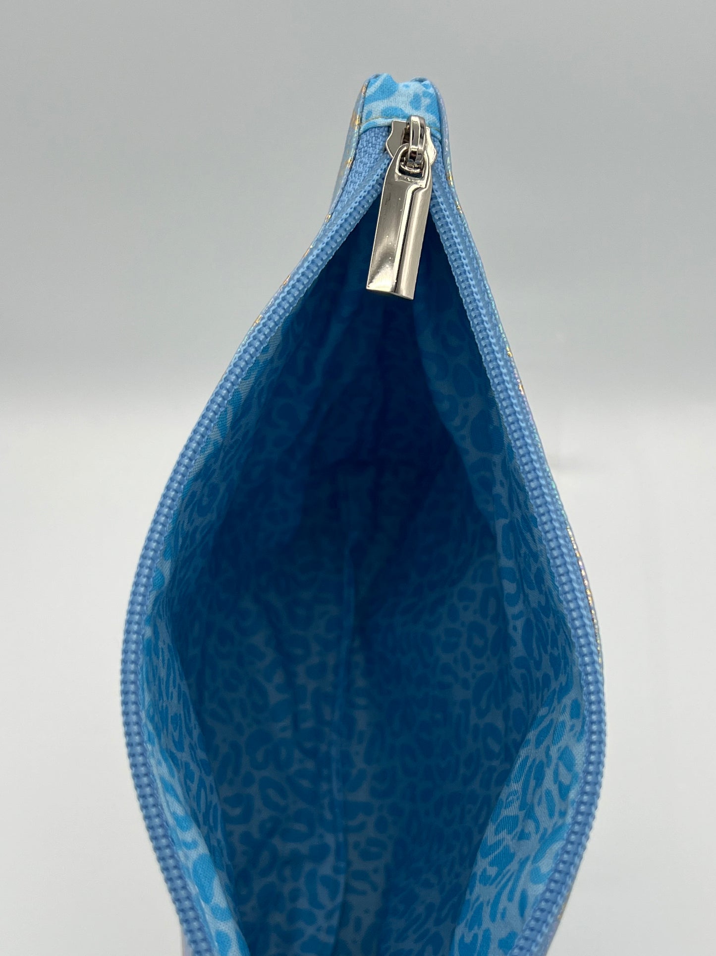 Easy Zipper Case Blue Geometric Medium