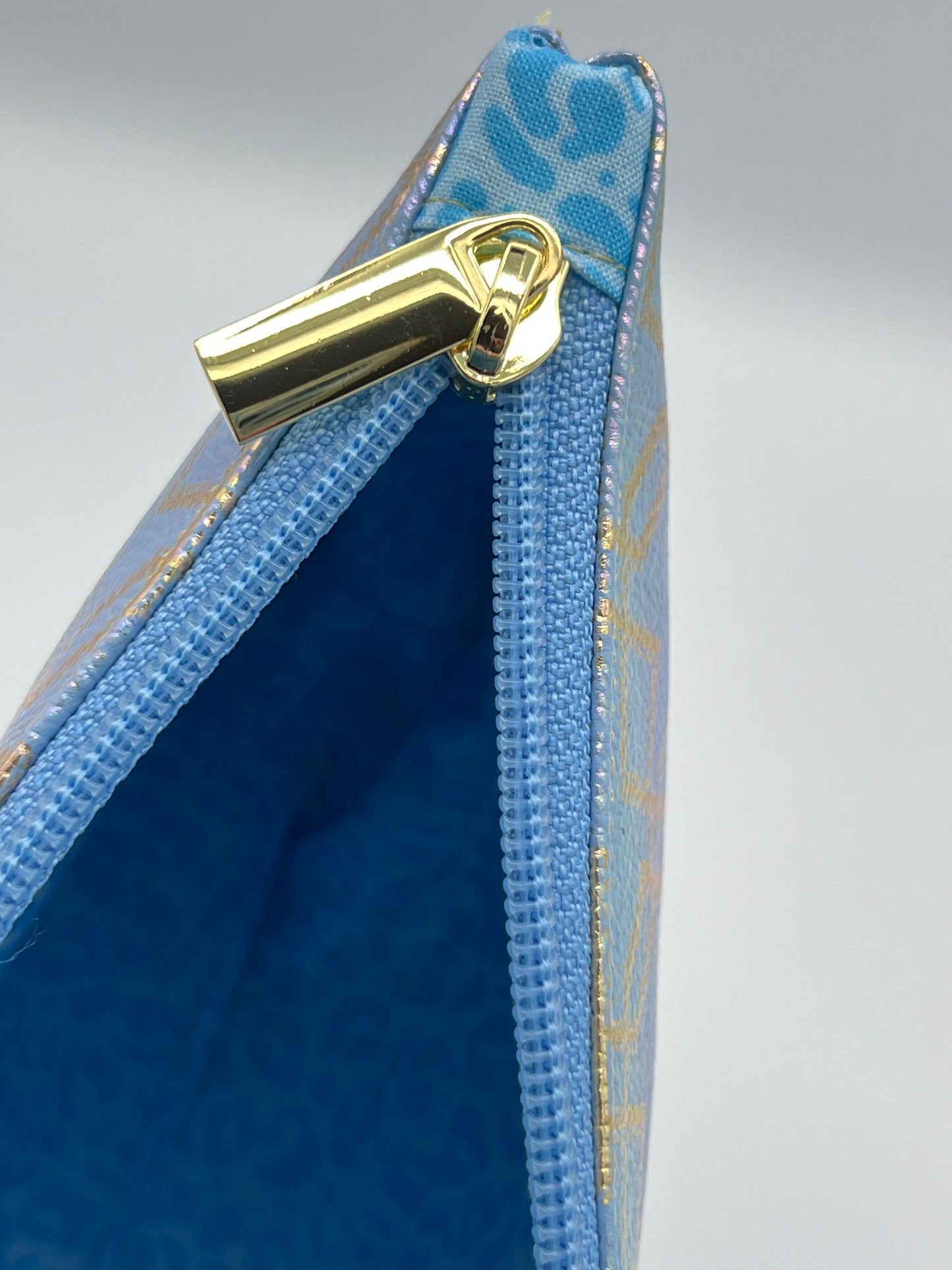 Zipper Case Blue Geometric Small #2
