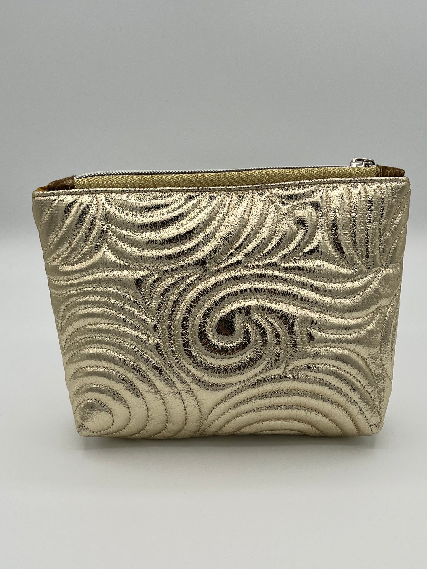 Easy Zipper Case Quilted Gold Small