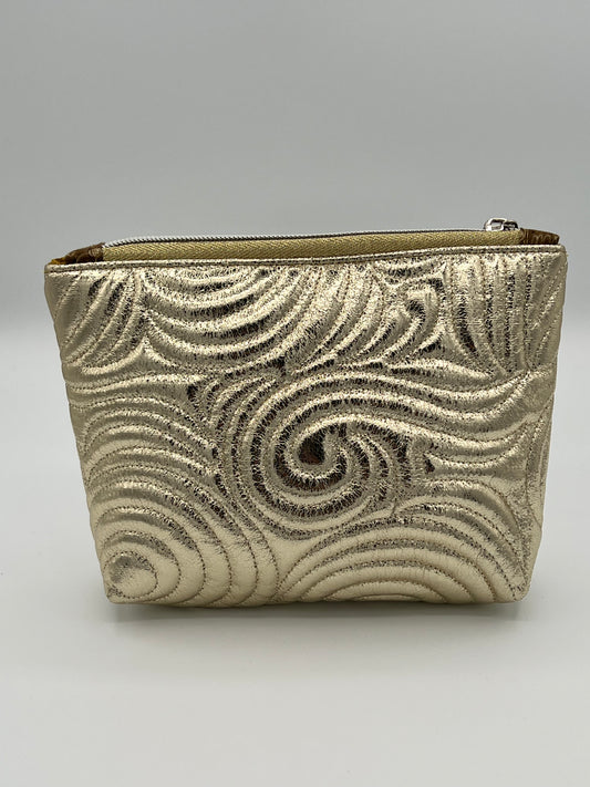 Easy Zipper Case Quilted Gold Small