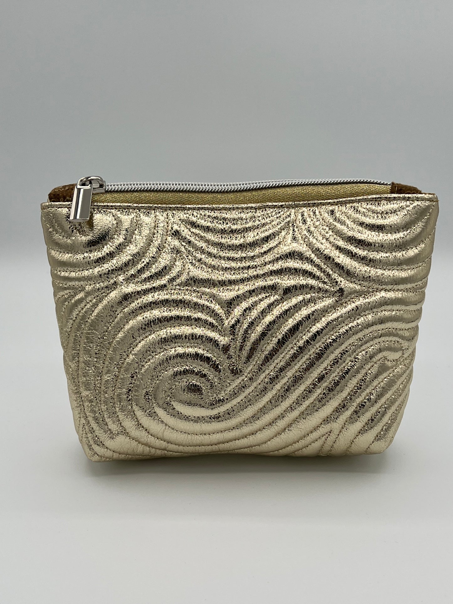 Easy Zipper Case Quilted Gold Small