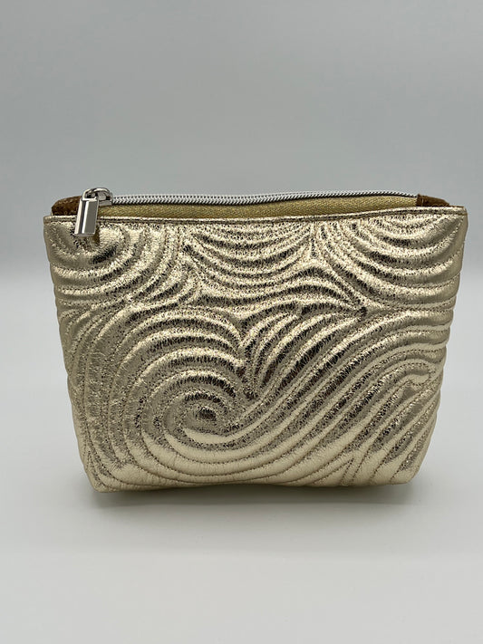Easy Zipper Case Quilted Gold Small