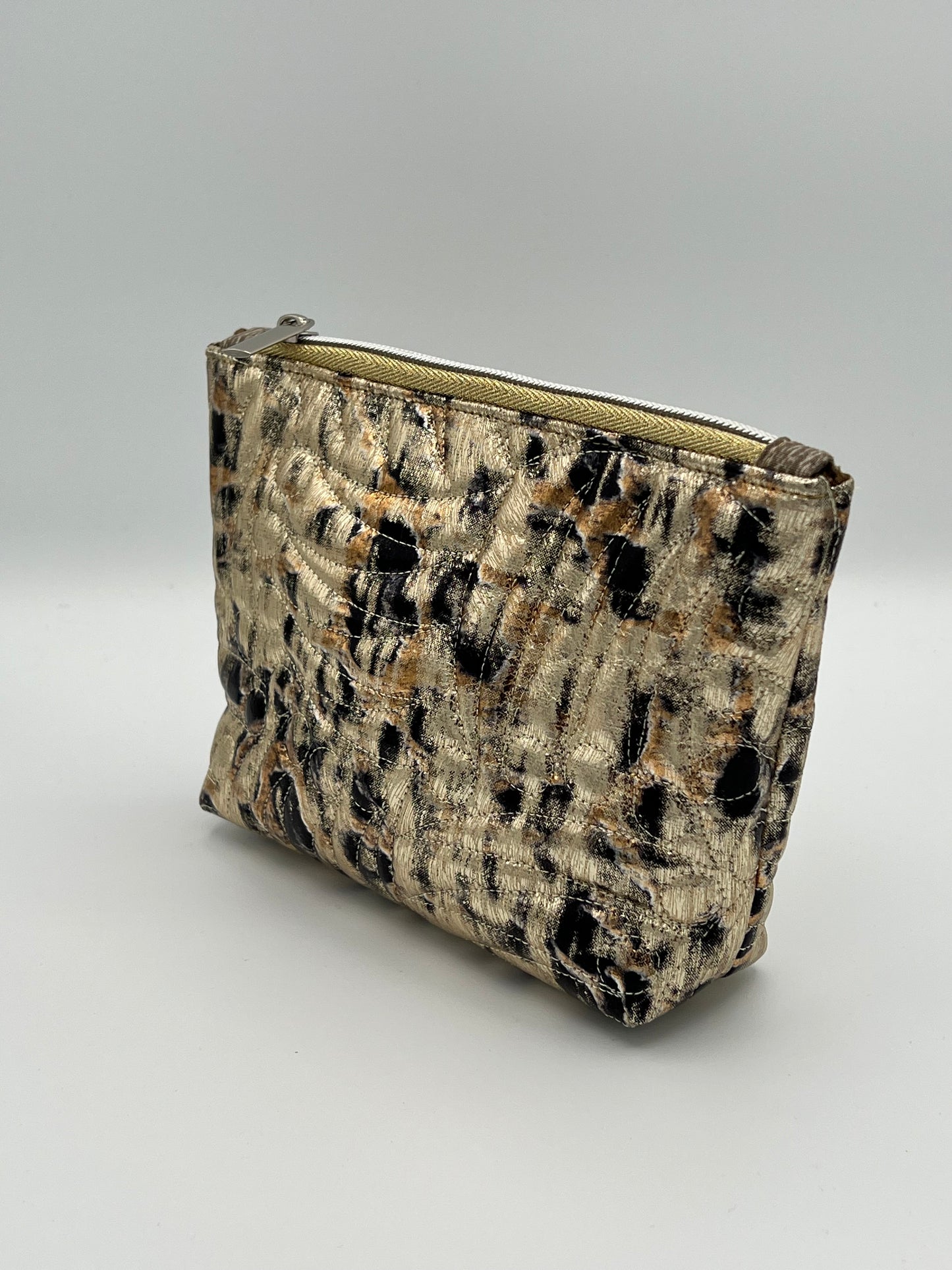 Easy Zipper Case Quilted Leopard Small