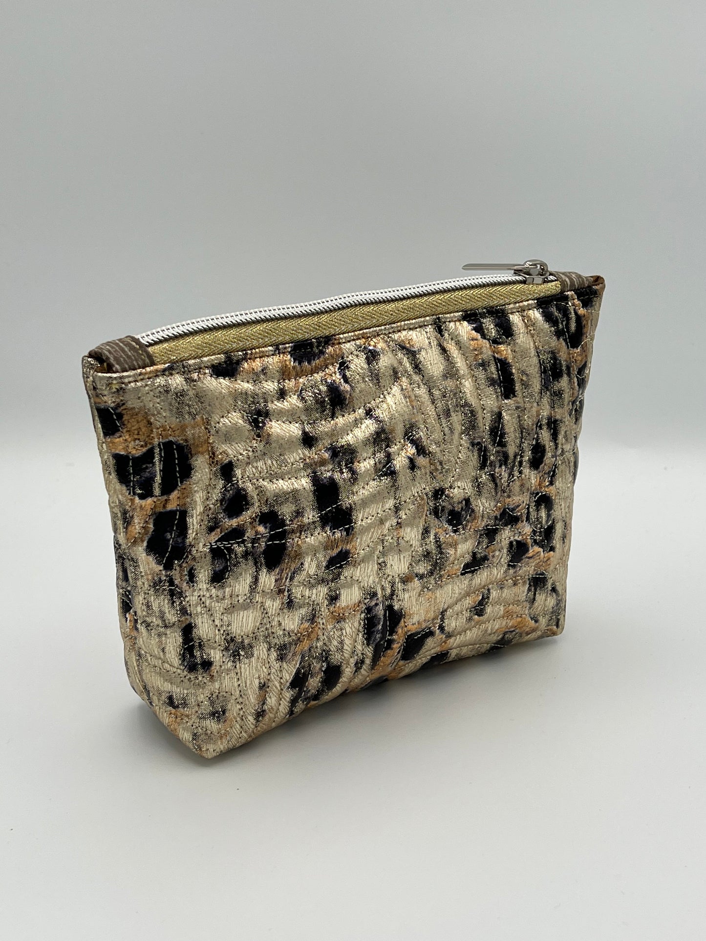 Easy Zipper Case Quilted Leopard Small