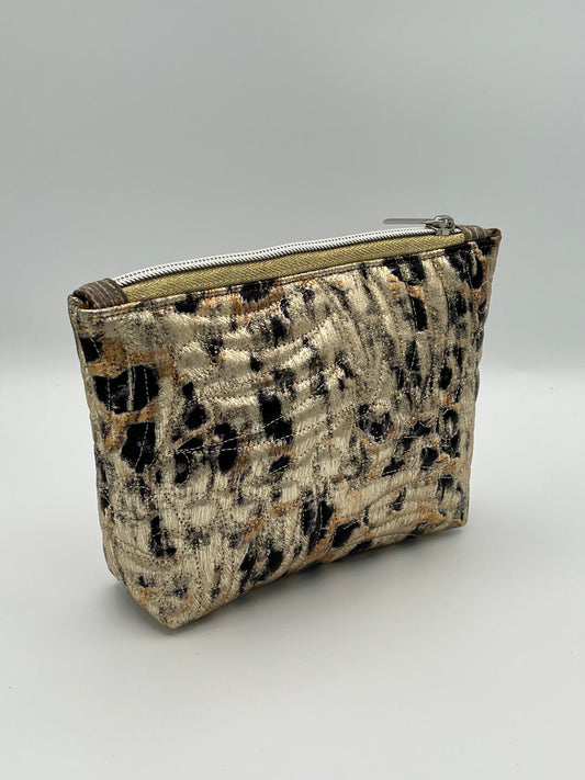 Easy Zipper Case Quilted Leopard Small