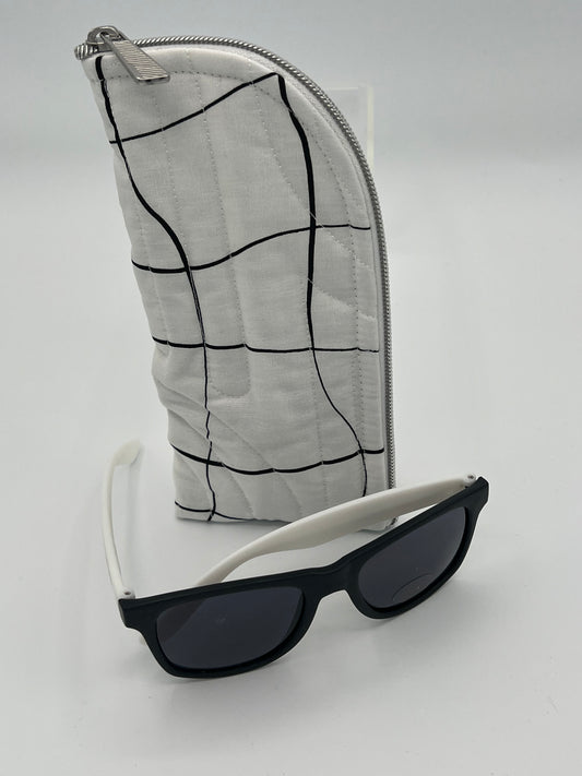 Eye Glass Case White Geo